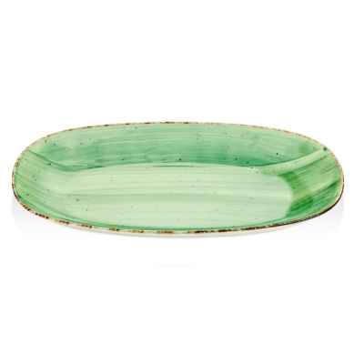 Тарелка овальная 24х14 см., плоская, фарфор, цвет зелёный, Green, шт NBNEO24KY50YS GURAL (Турция)