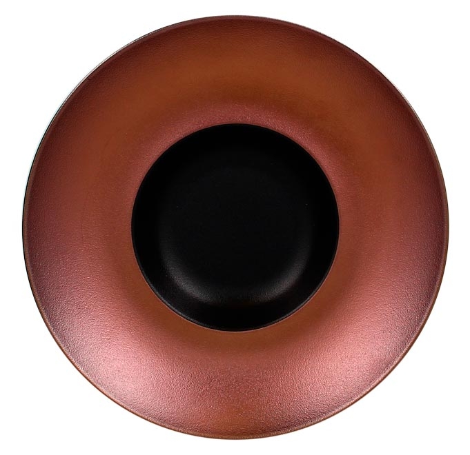 Тарелка круглая,"Gourmet",борт- цвет бронзовый d=26 см см., глубокая, фарфор, Metalfusion, шт