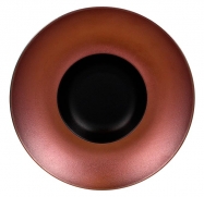 Тарелка круглая,"Gourmet",борт- цвет бронзовый d=26 см см., глубокая, фарфор, Metalfusion, шт MFFDGD26BB RAK Porcelain (ОАЭ)