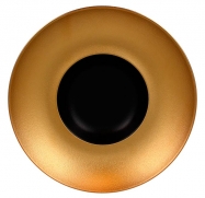 Тарелка круглая,"Gourmet",борт- цвет золотой d=26 см., глубокая, фарфор, Metalfusion, шт MFFDGD26GB RAK Porcelain (ОАЭ)