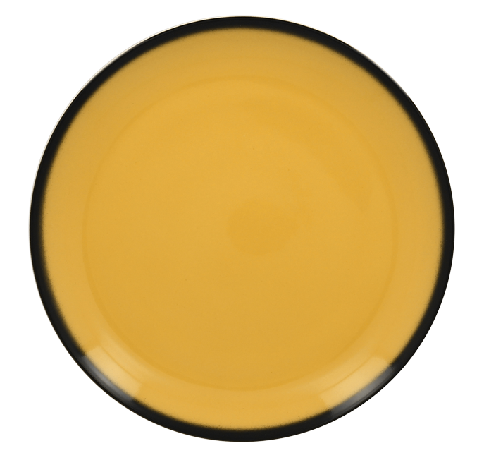 Тарелка круг. d=15 см., плоская, фарфор,цвет желтый, Lea, шт